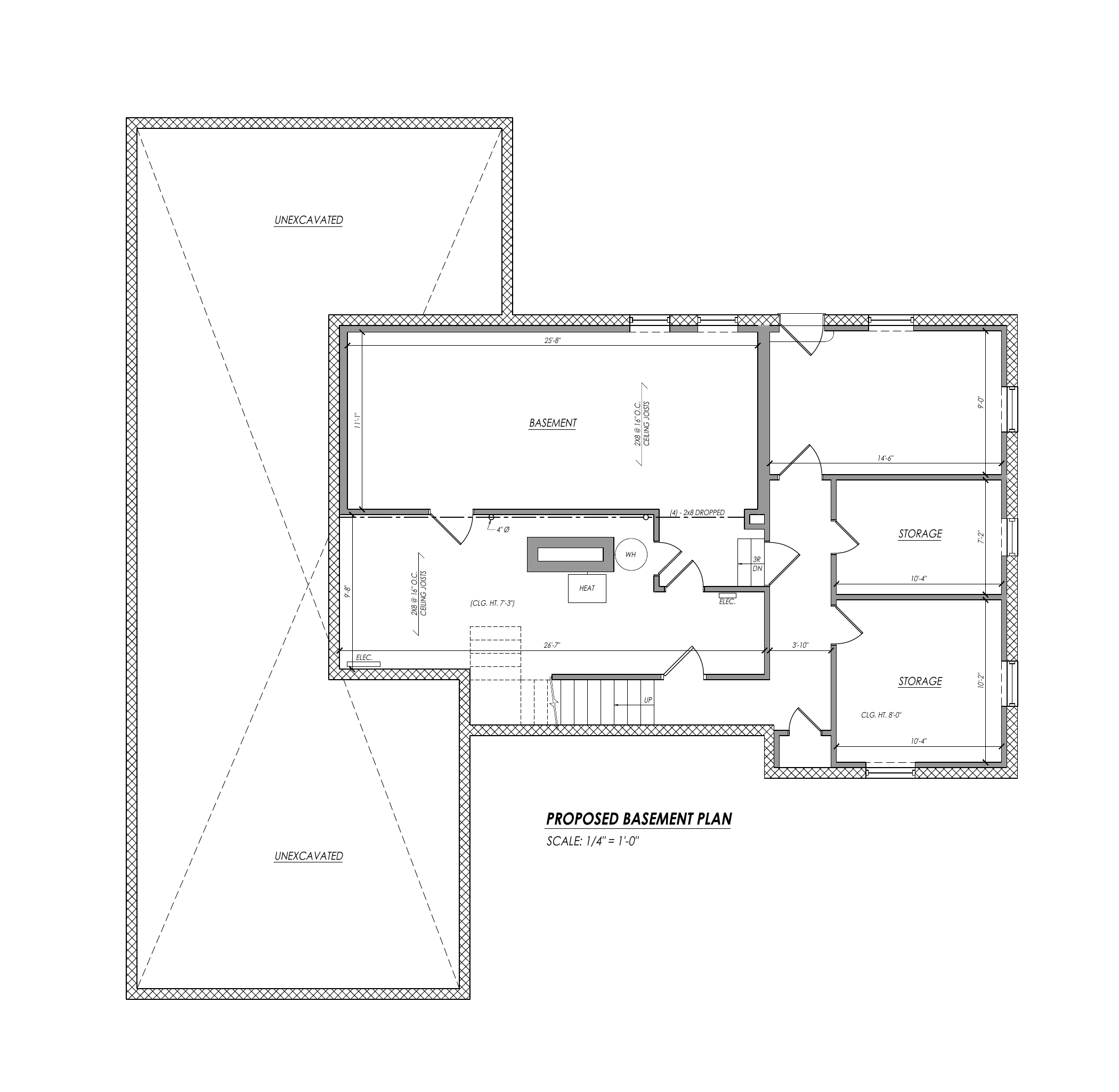 Source drawing — proposed basement plan for 38 Dubois Avenue