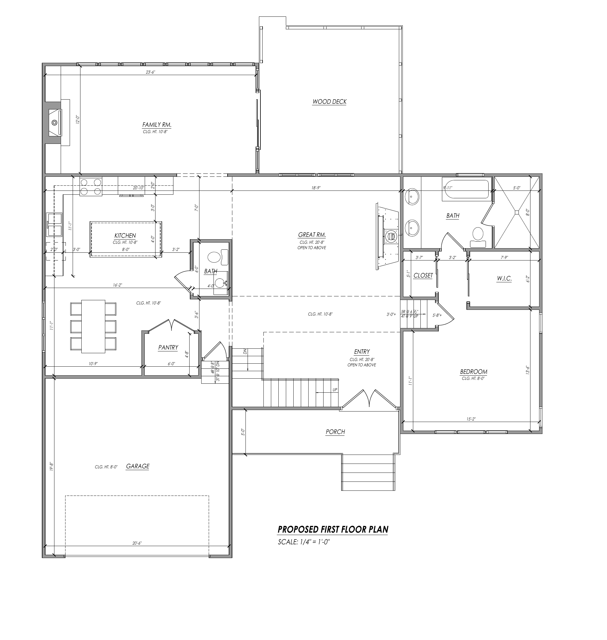 Source drawing — proposed first-floor plan for 38 Dubois Avenue
